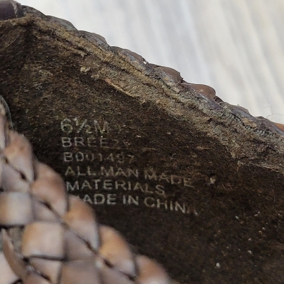 Bongo Woven Leather Heels Size 6.5 Brown - Picture 3 of 10